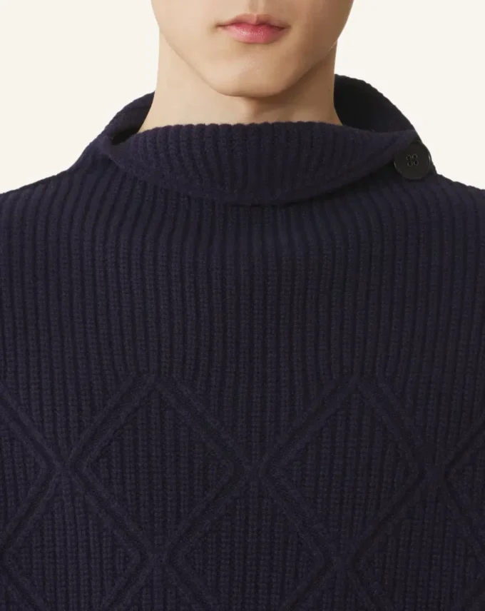 Ärmelloser Wollpullover mit Diamantdetails