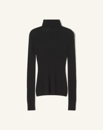 Rollkragenpullover aus Merinowolle und Seide