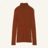 Rollkragenpullover aus Merinowolle und Seide