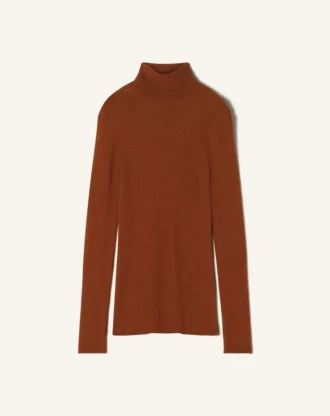 Rollkragenpullover aus Merinowolle und Seide