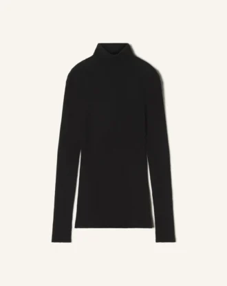 Rollkragenpullover aus Merinowolle und Seide