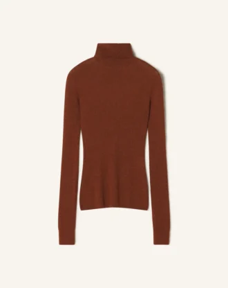 Rollkragenpullover aus Merinowolle und Seide