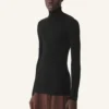 Rollkragenpullover aus Merinowolle und Seide