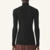 Rollkragenpullover aus Merinowolle und Seide