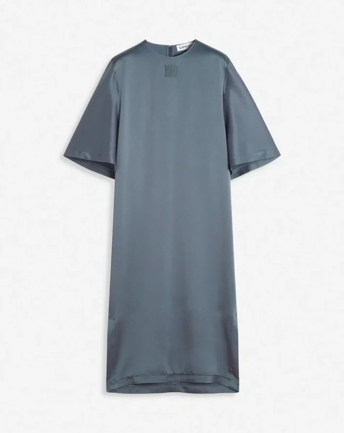 Satin-T-Shirt-Kleid