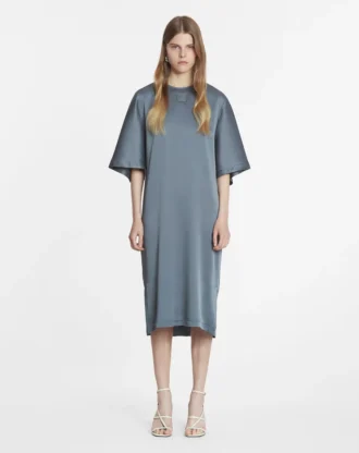 Satin-T-Shirt-Kleid