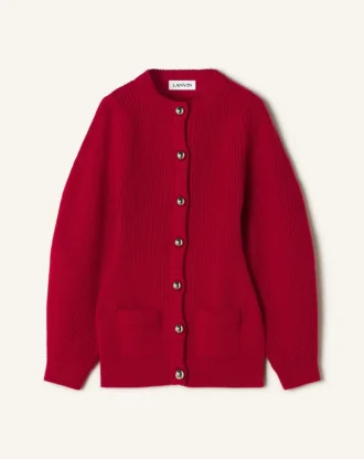 Strickjacke aus gerippter Wolle