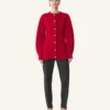 Strickjacke aus gerippter Wolle
