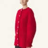 Strickjacke aus gerippter Wolle