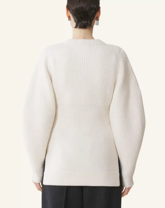 Strickjacke aus gerippter Wolle