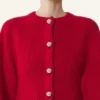 Strickjacke aus gerippter Wolle