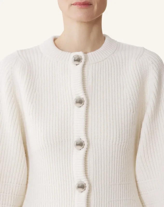 Strickjacke aus gerippter Wolle