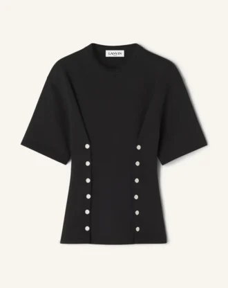 T-Shirt aus Baumwollfleece und Kaschmir
