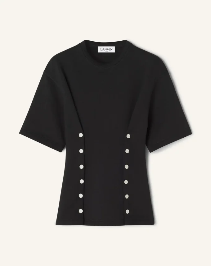 T-Shirt aus Baumwollfleece und Kaschmir T-Shirt aus Baumwollfleece und Kaschmir
