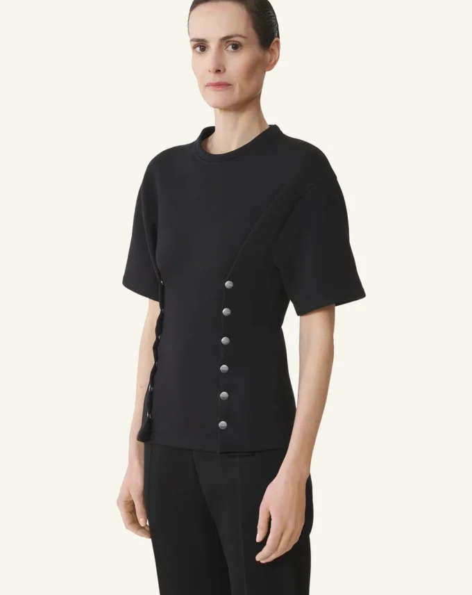 T-Shirt aus Baumwollfleece und Kaschmir T-Shirt aus Baumwollfleece und Kaschmir