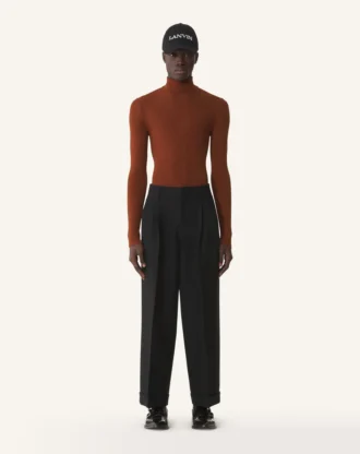 Rollkragenpullover aus Merinowolle und Seide