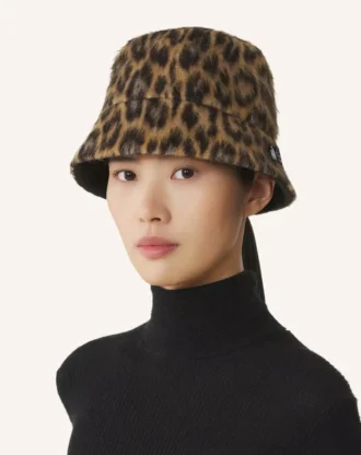 Wendbarer Bucket Hat mit Leopardenmuster