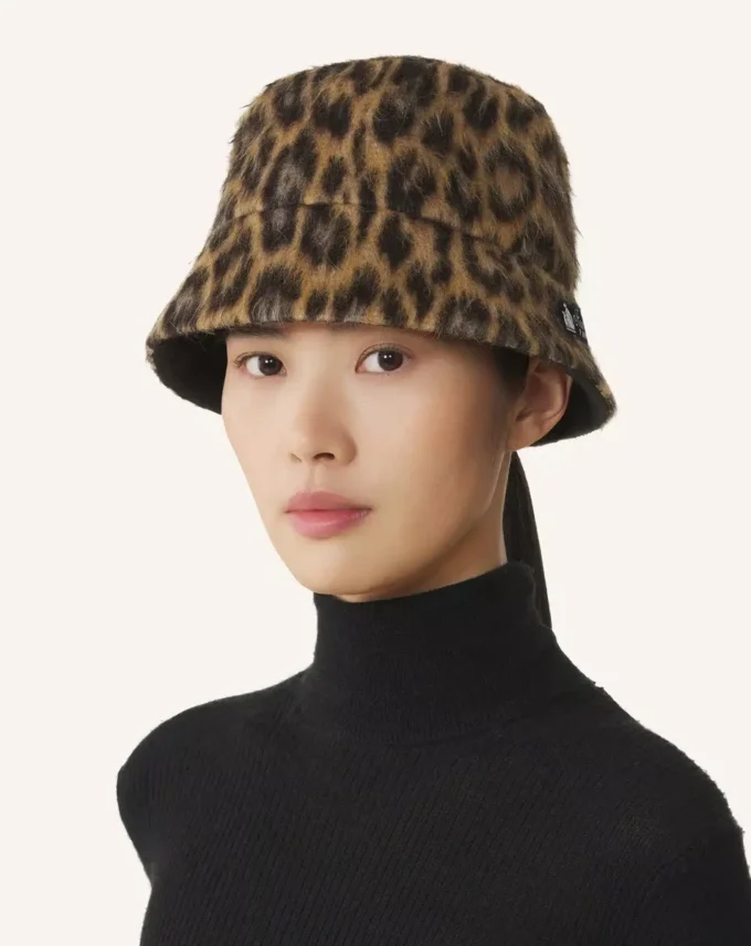 Wendbarer Bucket Hat mit Leopardenmuster