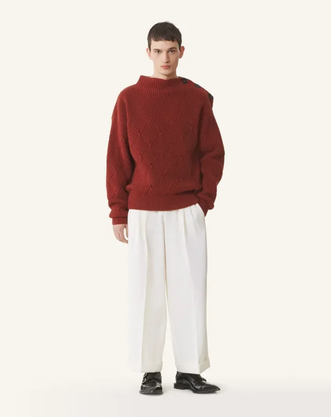 Wollpullover mit Rautenmuster