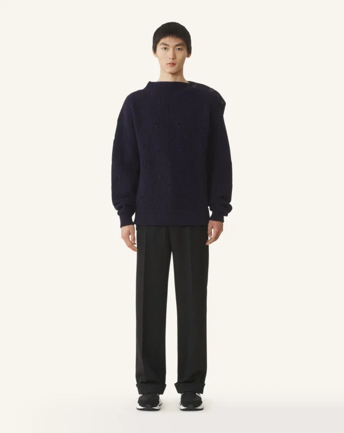 Wollpullover mit Rautenmuster