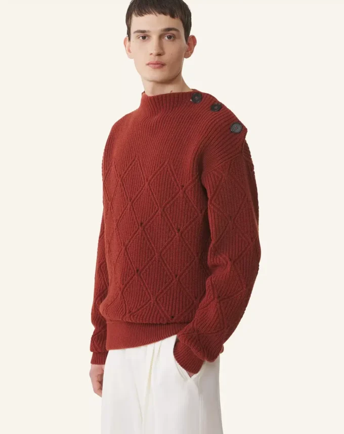 Wollpullover mit Rautenmuster