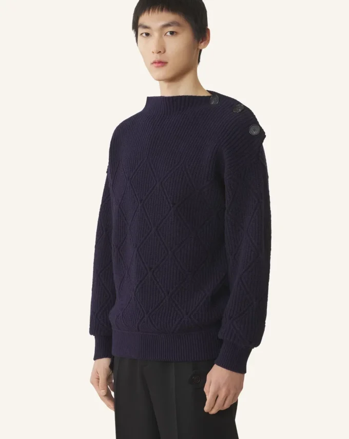 Wollpullover mit Rautenmuster