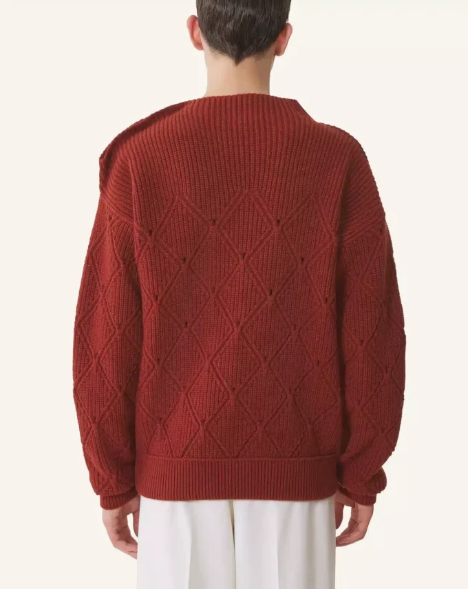 Wollpullover mit Rautenmuster