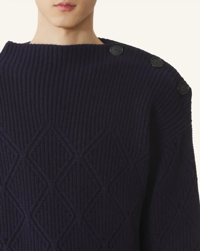 Wollpullover mit Rautenmuster