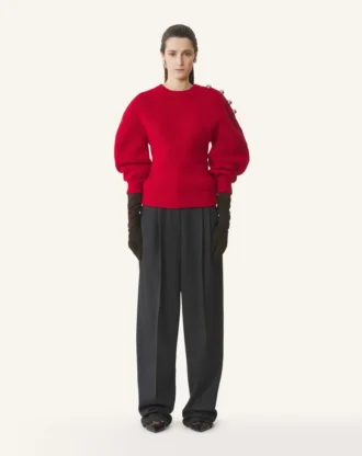 Wollpullover mit Rippstrick