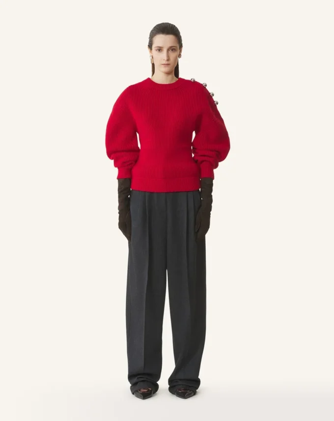 Wollpullover mit Rippstrick