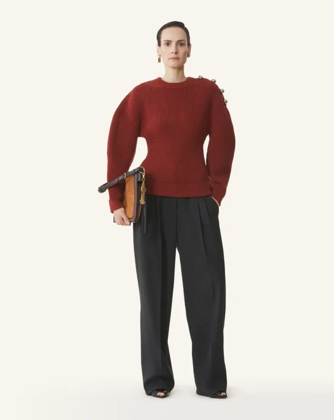 Wollpullover mit Rippstrick