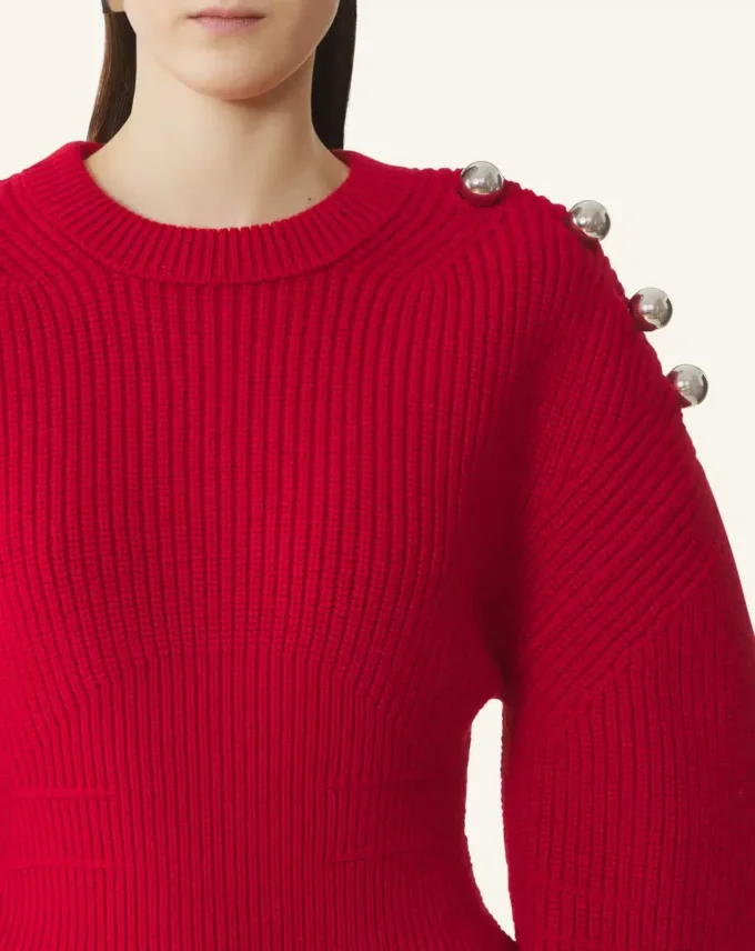 Wollpullover mit Rippstrick