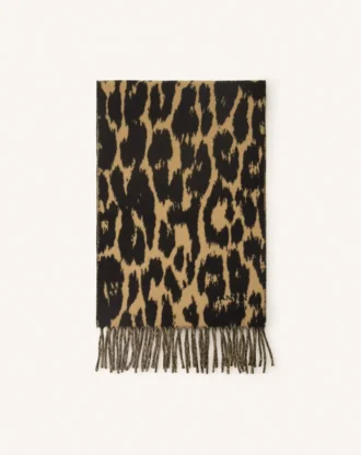 Wollschal mit Leopardenmuster