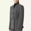 Zweireihige, taillierte Jacke aus Prince-of-Wales-Wolle Zweireihige, taillierte Jacke aus Prince-of-Wales-Wolle
