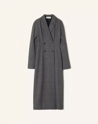 Zweireihiges Kleid aus Prince-of-Wales-Wolle